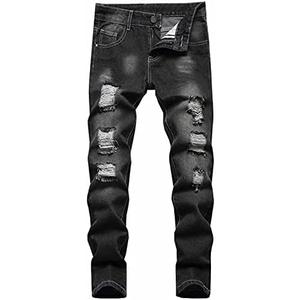 AOWKULAE Boy's Skinny Fit Ripped Destroyed Distressed Stretch Slim Jeans Pants, Size: 6Y