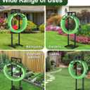 Garbuildman Garden Hose Holder With 4 Spikes, Freestanding Metal Hose Stand for Outdoor Garden, Detachable Hose Storage Rack for Lawn & Yard, Volcano Black