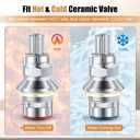 Enhon 2 Pack Ceramic Disc Cartridge Compatible with 910-9000, Compatible with Price Pfister Hot & Cold Ceramic Valve, For Use on Two Handle Faucets, 12 Point Broach