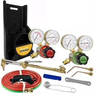 Medium Duty Oxy Acetylene Gas Welding Outfit Tote Kit, Oxygen & Acetylene Cutting Kit without Tanks
