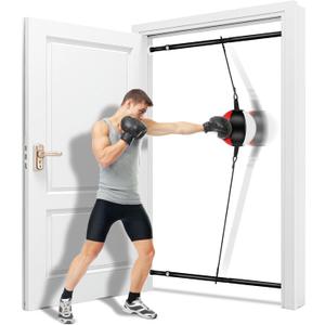 Doorway Punching Bag Double End Bag for Boxing, No Wall Installation Boxing Training Set with Bungee Cords, Double End Punching Ball Striking Equipment for Training at Home & Gym