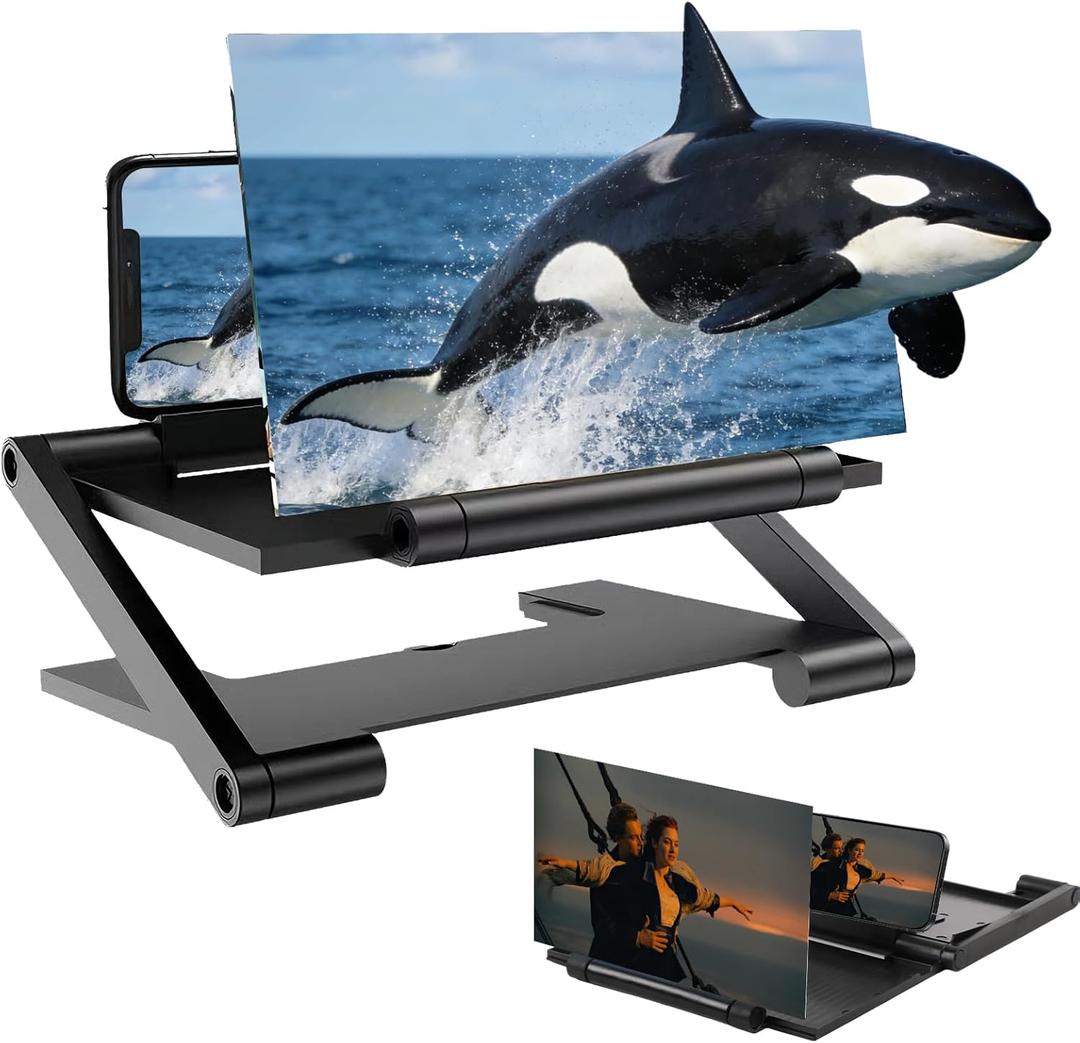 Mobile Phone Magnifier Screen,New 3D HD Mobile Phone Magnifier Projector Screen Portable Foldable Phones Screen Amplifier Screens Enlarger for Movies Videos,Supports All Smartphones
