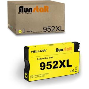 Run Star Remanufactured 1-Pack 952XL Ink Cartridge Replacement for HP 952XL 952 use for HP Officejet Pro 7720, 7740, 8210, 8710, 8720, 8730, 8740 Series(1 Yellow)