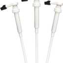 3 Pcs White Coffee Syrup Pumps, Only Compatible with 750ml Monin Glass Bottles (Tip Cover Included)