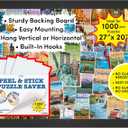 Pack of 2 Funwares 20x27 Puzzle Frame No Glass or Plastic Cover Easy Click Assembly, Lightweight & Glare-Free Display for 1000 Piece Puzzles Hang Vertical or Horizontal, Includes Puzzle Glue Sheets!