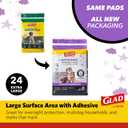 Glad for Pets Day to Night Activated Carbon Puppy Training Pads, Odor Control Disposable Dog Pads with Adhesive and Wall Protection, Leak Proof and Super Absorbent, 30 x 36 Inch, 24 Count - 2 Pack