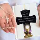 6 x Trinity Church Supply My First Communion Gifts, Bread of Life Hanging Wooden Cross, Religious Keepsakes for Boys and Girls, 6 Inches