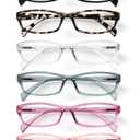 +2.25 Gaoye Reading Glasses for Women, 6 pack Fashion Readers for Women Men Spring Hinge Eye Glasses, Blue Light Reading Glasses