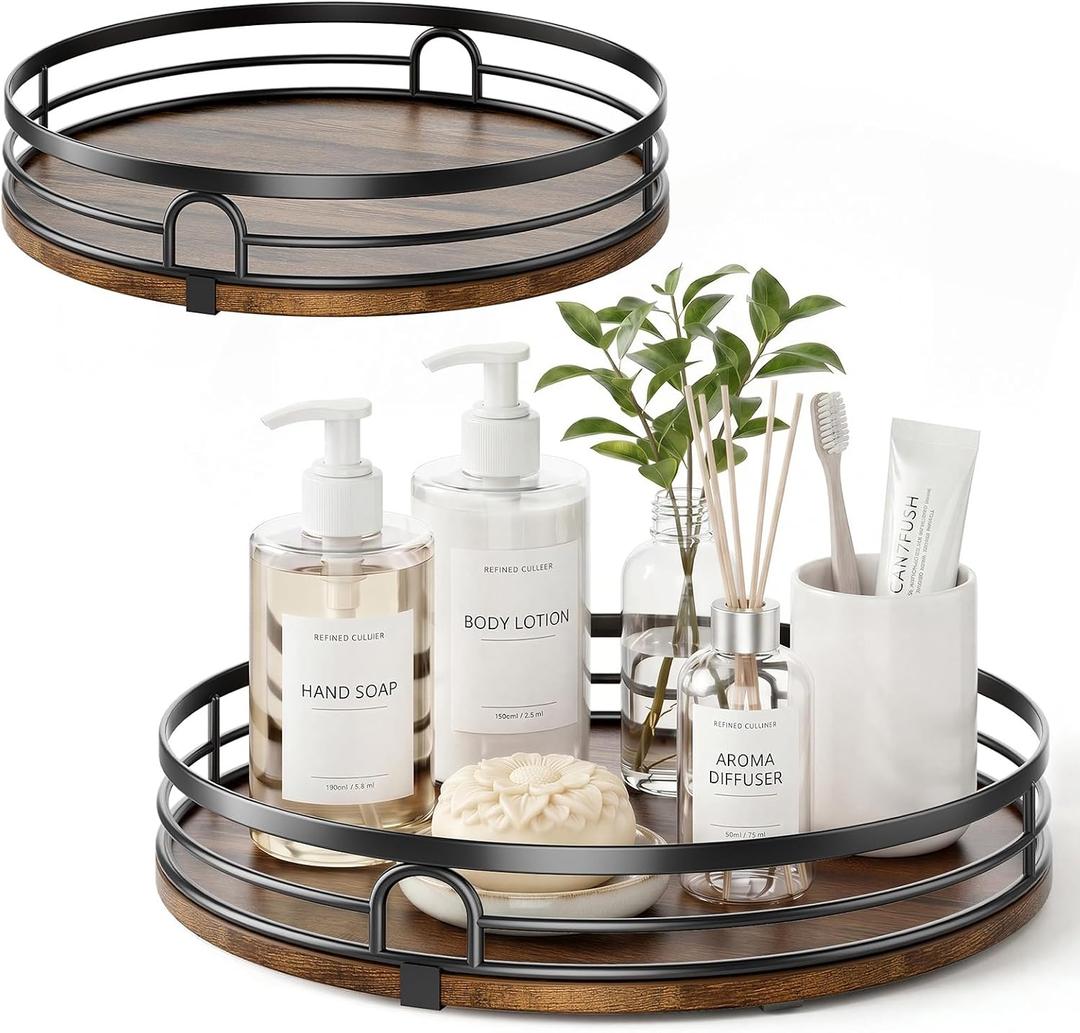 2 Pack 10" 12" Lazy Susan Turntable Organizer for Table Top