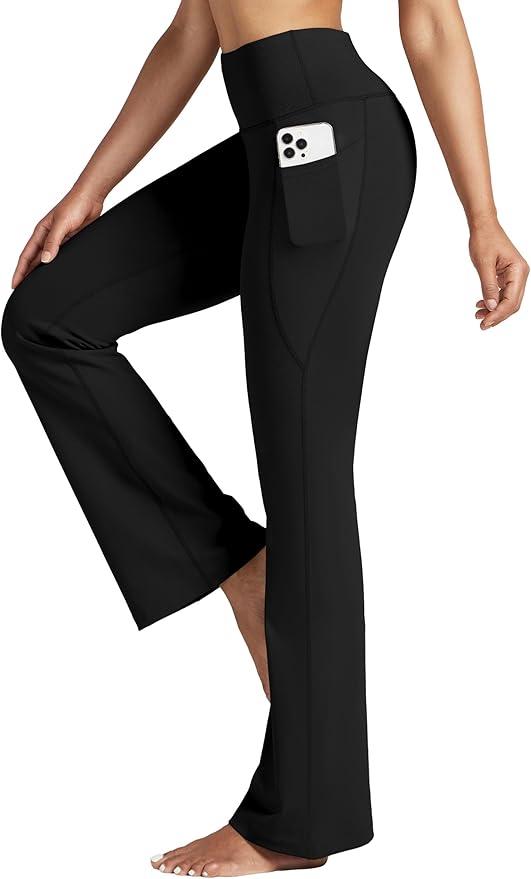 Willit Women's Yoga Pants 27"/29"/31"/33" Flare Leggings Bootcut High Waist Tummy Control Workout Pants with Pockets Small