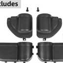 YOCTM Front Rear Door Organizer Tray For 2018 2019 2020 2021 2022 2023 2024 Jeep Wrangler JL 4XE JLU Rubicon Sport Sahara Gladiator JT Interior Storage Accessories Black (Front Door + Rear Door)