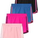 Resinta 2 Pack Youth Girls Athletic Shorts Quick Dry Active Shorts Big Girl Summer Sports Shorts for Running Dance Yoga, 12-14yrs