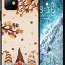 Compatible with iPhone 14 Case 6.1 inch, Thanksgiving Gnome Maple Leaves Pumpkin Phone Case Ultra Slim Thin Silicone Cover Anti-Scratch Shockproof Protective Rubber Case