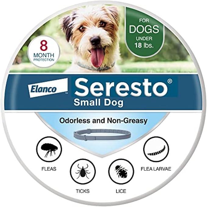 Seresto Small Dog Vet-Recommended Flea & Tick Treatment & Prevention Collar for Dogs Above 18 lbs. | 8 Months Protection