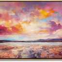 DVQ ART Canvas Wall Art for Living Room Large Size - Coastal Sunset Canvas Prints - Beach Wall Art for Home Decor, Ocean Scenery Picture, Framed Seascape Poster 24"x48" for Bedroom Bathroom Decor