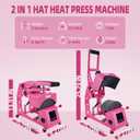 Hat Heat Press Machine for Caps, Digital Cap Heat Press with 2 Platens, Sublimation Heat Transfer Machine for DTF, HTV Vinyl & Sublimation Projects, Hot Pink