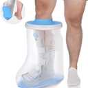 DNEOUXI Waterproof Extra Wide Leg Cast Cover for Shower, Extra Large Watertight Foot Protector Cover with Non-Slip Bottom for Plus Size Adults Surgery Casts Boots, Fits Leg Size 12"-29"