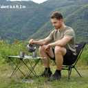 MARCHWAY Lightweight Folding Camping Chair, Portable Foldable Compact for Outdoor Camp, Travel, Beach, Picnic, Festival, Hiking, Backpacking, Supports 330Lbs (Black)