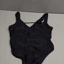 Foxiny Sexy Backless Cheeky High Cut Leg Thong V Neck One Piece Swimsuit,Black, Medium