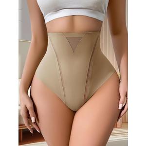High Waisted Thong Shapewear for Women Seamless Tummy Control Shapewear Underwear Breathable Mesh Control Panties Medium