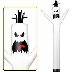 10FT Tall Ghost Inflatable Tube Man (12''Diameter) Wacky Wavy Dancing Guy for Outdoor Decoration Advertising Business Promotion - Halloween Theme (Blower Not Included)