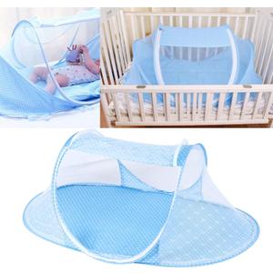 Portable Baby Mosquito Net, Folding Travel Crib Tent With Zipper Closure - Instant Pop Up Bed With Breathable Pad