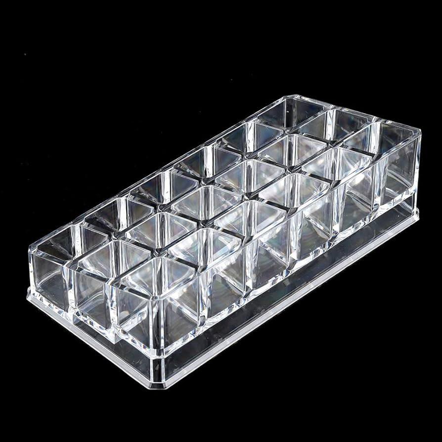 Lipstick Storage Box Cosmetic Organizer, Storage Box with 18 Compartments for Make-up, Nail Polish and Beauty Products the Ideal Make-up Storage, 6.69 x 3.54 x 2.05 in