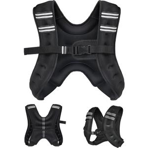 Henkelion Weighted Vest Weight Vest for Men Women Kids Weights Included, Body Weight Vests Adjustable for Running, Training Workout, Jogging, Walking (20 lbs, Black)