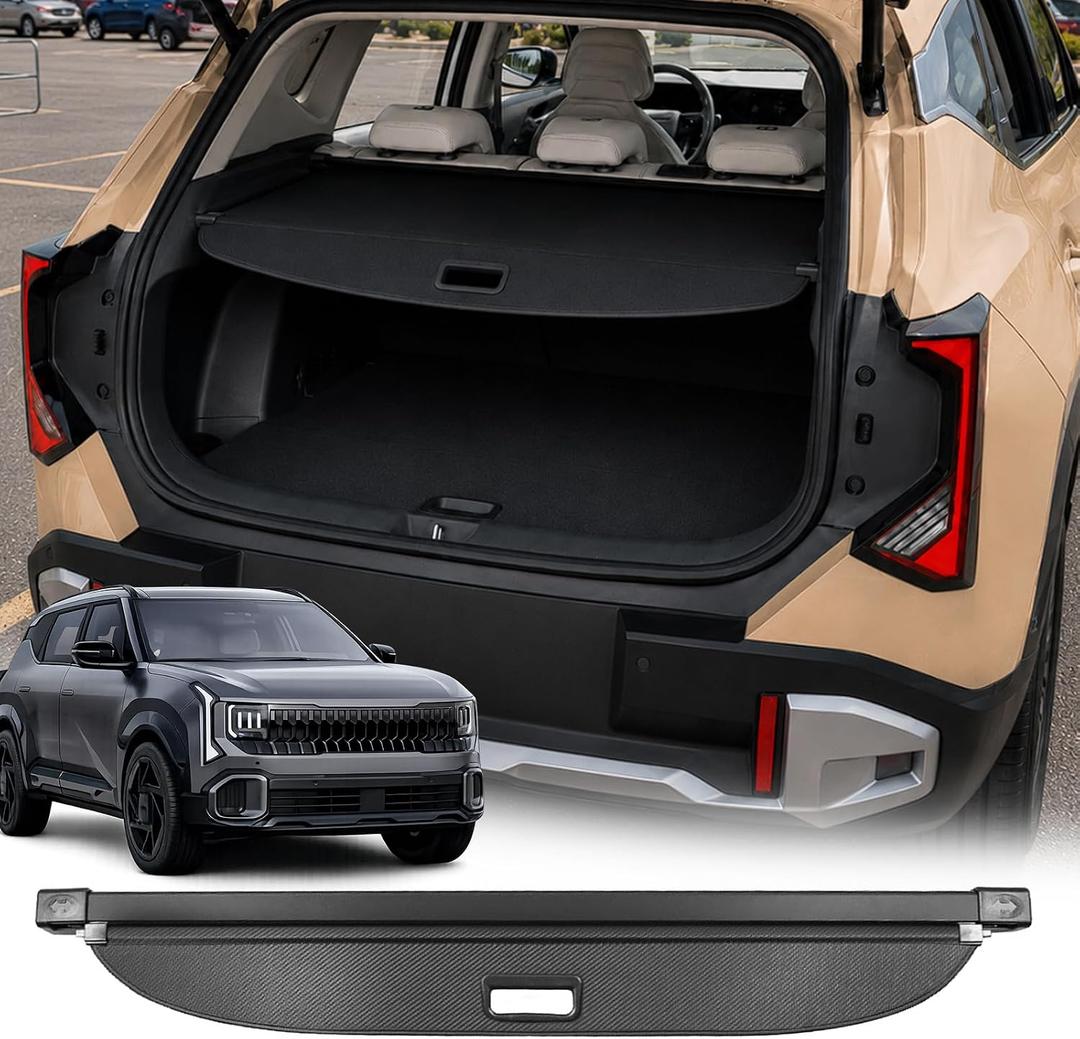 Cargo Cover for All-New 2027 Kia Seltos Accessories,Carbon Fiber Texture Retractable Trunk Cover Privacy Screen Security Shield Shade for Kia Seltos 2027 Accessories