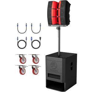 NBVOICE PRX ONE 2400W PA Speaker System w/ 15" Sub | 131dB Zero-Distortion Sound | Bluetooth DSP Control | Road-Ready Birch Enclosure | 7-Yr 