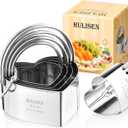 HULISEN Heart Cookie Cutter Set (5 Pieces/Set), Stainless Steel Biscuit Cutter with Handle, Professional Baking Tools Set, Gift Packaging (Heart Shaped)