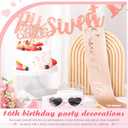 JaGely 5 Pcs Rose Gold Sweet 16 Birthday Decorations Include Sweet 16 Crown Tiara and Sash, Heart Sunglasses, Glitter Happy Banner and Cake Topper for 16th Birthday Party Accessories Supplies