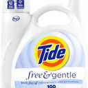 Tide Free & Gentle Liquid Laundry Detergent, 100 Loads, 132 fl oz, Tide Laundry Detergent, Clean Laundry Detergent