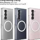 MSOTES for Galaxy Z Fold 7 Case Compatible with MagSafe, Bulit-in Tempered Glass Screen Protector & Ultra Strong Magnetic Anti-Yellowing Slim Thin Phone Cover for Samsung Galaxy Z Fold7 (Clear) (Transparent)