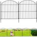 Thrivinest Decorative Garden Fence 24in (H) x20ft (L), 10 Pack No Dig Fence Animal Barrier for Dog, Arched Flower Bed Edging, Wire Border Panel Fencing for Yard Patio Outdoor Decor