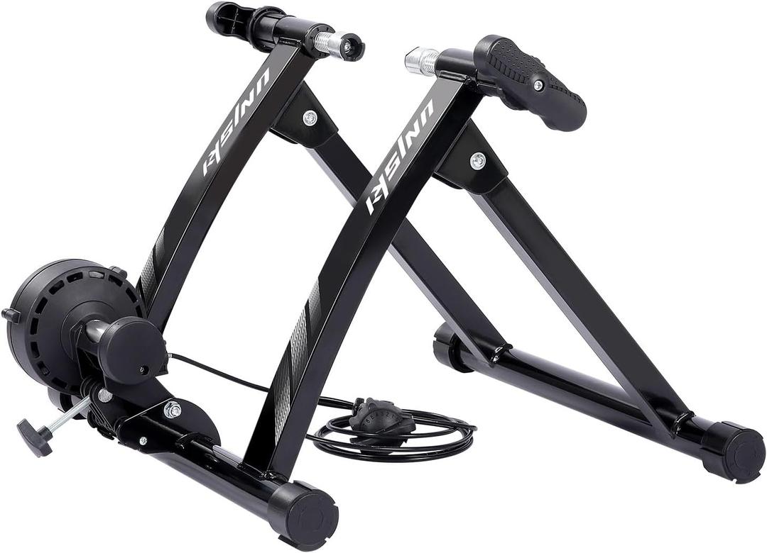 Unisky Bike Trainer Stand Indoor Bicycle Stand with Noise Reduction Magnetic Stationary Stand fits for 26-28inch, 700C Wheel (Black-57)