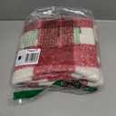 AQOTHES Red White Plaid Christmas Throw Pillow Covers 18x18 Inch Set of 2, Boucle Decorative Pillow Covers,Cozy Fluffy Home Living Room Farmhouse Decor for Sofa Couch Bed