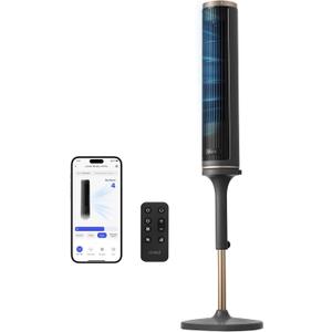 LEVOIT Tower Fan for Bedroom, Smart Standing Fan with 36-47 Adjustable Height, 28dB Quiet for Sleep, 90 Oscillating Room Fan, 23 ft/s Velocity, 5 Speeds 4 Modes, 12H Timer, Remoter, for Home, Grey