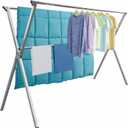 Clothes Drying Rack Folding Indoor Outdoor, Foldable Portable Laundry Drying Rack, Heavy Duty Laundry Hanger Dryer Rack with 20 Hooks