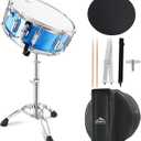EASTROCK Snare Drum Set 14X5.5 Inches with stand for Student-Blue