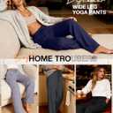 4 Pack Women's Yoga Lounge Pants Wide Leg Sweatpants Loose Jogging Pockets Drawstring Lightweight Pull on Pajamas (L)