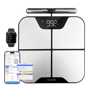 Smart Scale for Body Weight with Handle, 8-Electrode Full Body Composition Analyzer with BMI, Body Fat, Muscle Mass, 57 Metrics, Accurate Bluetooth Digital Scale for Home Gym, Women & Men