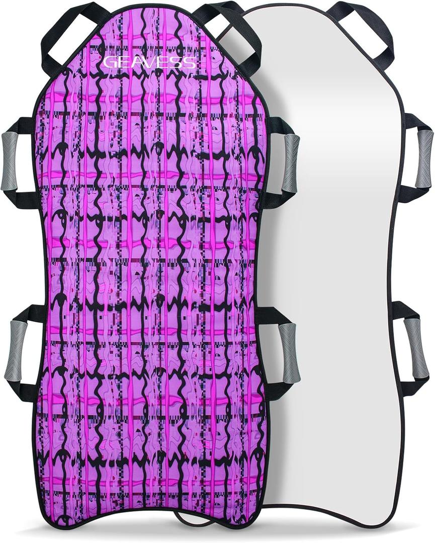 45"18" Foldable Snow Sled, Portable and Lightweight, Strong and Durable, Sturdy Fabric Stitching, Handles with Steering, Fits 2 Children or 1 Adult, Kids Snow Winter Fun Gift (Pink)