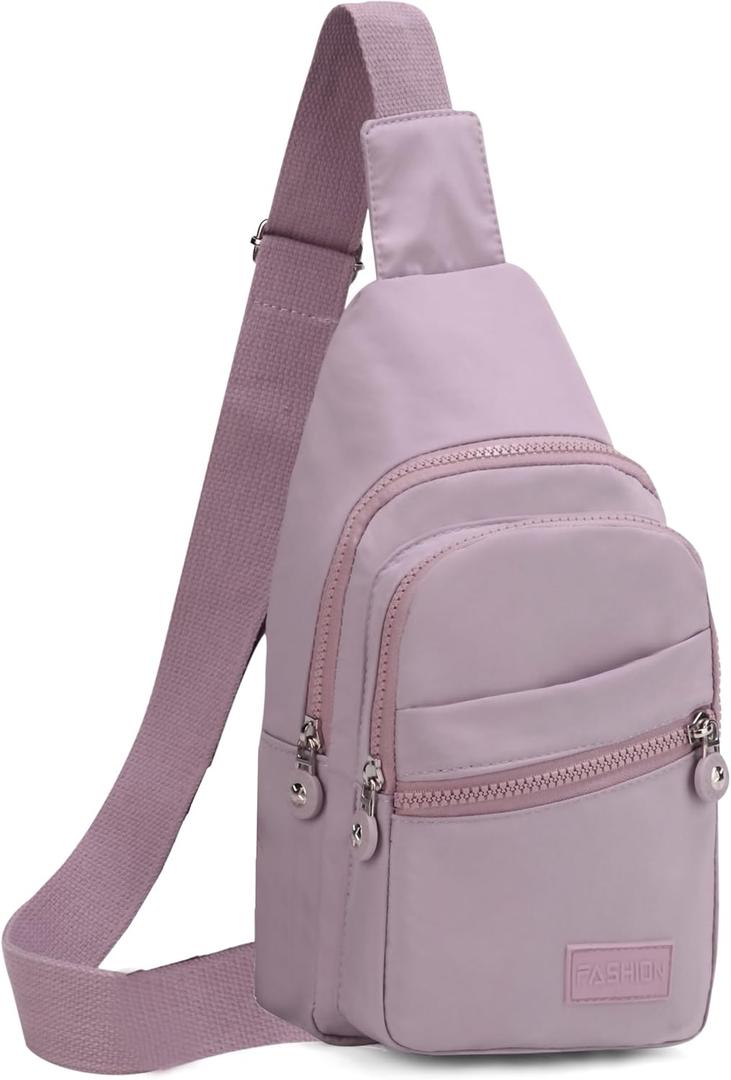 Small Sling Bag Sling Backpack for Women, Chest Daypack Crossbody Backpack for Travel Sports Running Hiking (Purple)