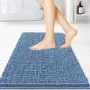 BOANKODU Bathroom Rugs 15x23, Extra Soft Absorbent Chenille Bath Rugs, PVC Backing Quick Dry, Machine Washable Bath Mats for Bathroom Floor, Tub and Shower, Home Decor Accessories, Fog Blue