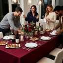 8 Pack Burgundy Tablecloth 60 x 102 Inch Rectangular Table Cloth for 6 Foot Rectangle Tables, Wrinkle Resistant Washable Polyester Fabric for Holiday Buffet Wedding Party Banquet
