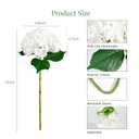 Auihiay 8PCS White Hydrangea Artificial Flowers for Outdoors and Indoor, Silk Faux Hydrangea Flowers, Realistic Large Floral Stems for Vase, Wedding Table Centerpieces, Home Decor, Living Room