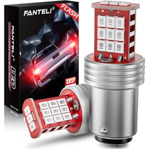 1157 LED Bulb Flashing Brake Lights, 300% Brighter 2057 2357 7528 BAY15D Plug and Play Strobe Blinking LED Stop Tail Lights, Brilliant Red