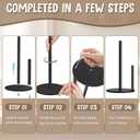 2 x Paper Towel Holder Countertop, Premium Stainless Steel Black Paper Towel Holder with Anti Slip & Waterproof, Freestanding Countertop Paper Towels Holder for Kitchen, Tabletop, Bathroom