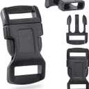 CooBigo 60 Pack 1/2" Paracord Buckles Clips, Curved Paracord Bracelets Buckle, Plastic Side Release Clasps for Parachute 550 Cord, Parachute Bracelets Clasps Clips Dog Collar Straps Accessories